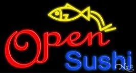 Open Sushi Handcrafted Real GlassTube Neon Sign