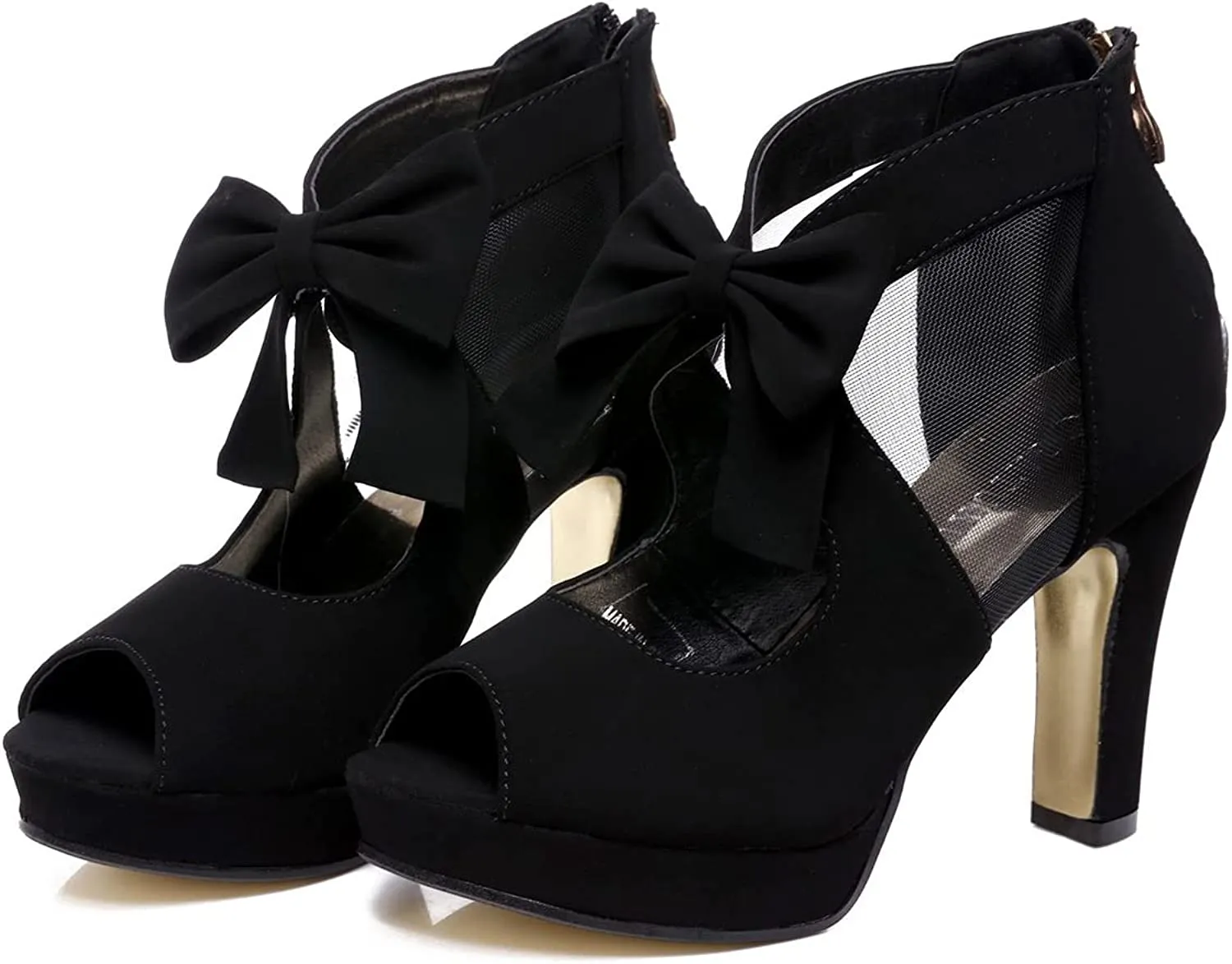 Open Toe Platform High Heel Shoes Bows Strappy Sandals