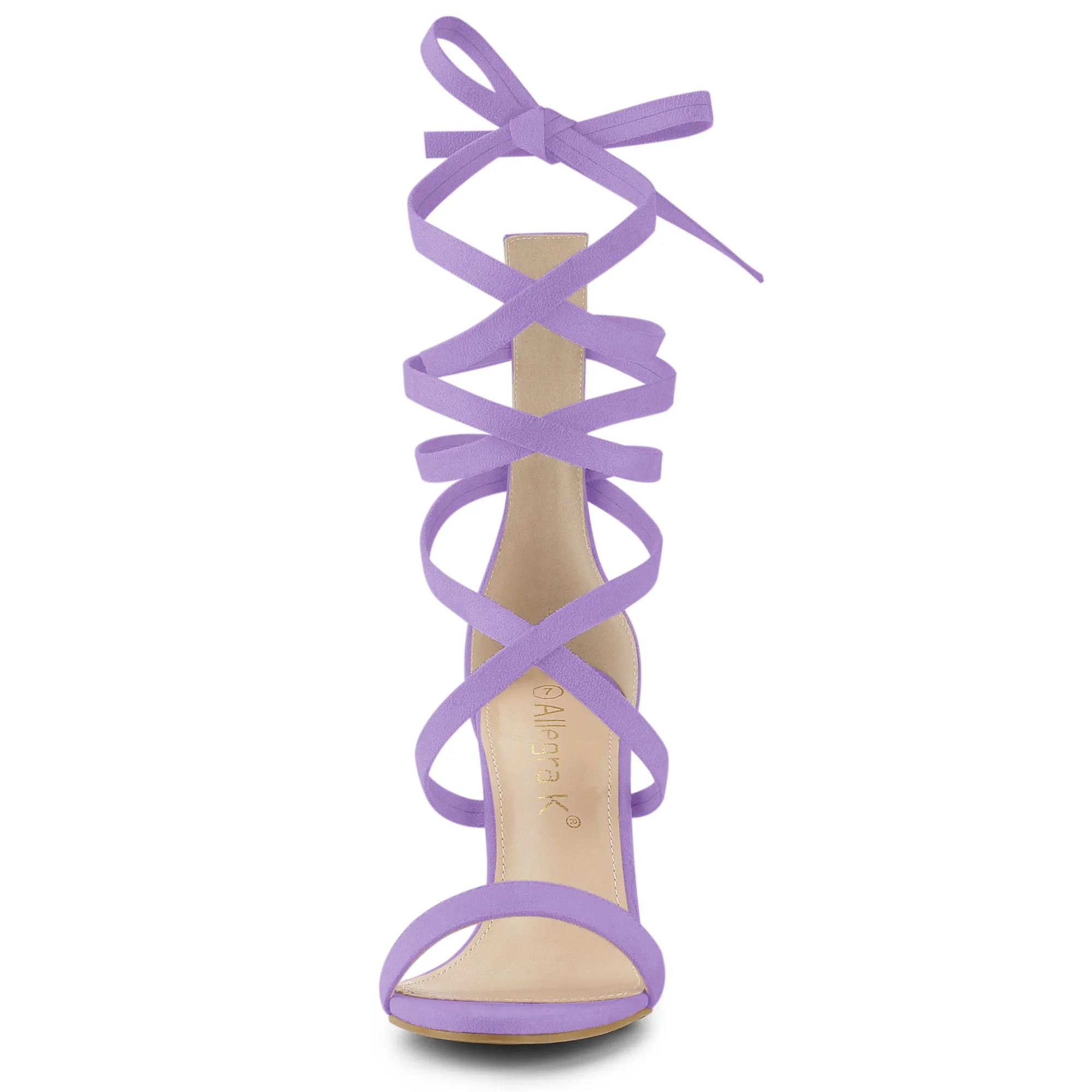 Open Toe Stiletto Heel Lace Up Ankle Strap Sandals