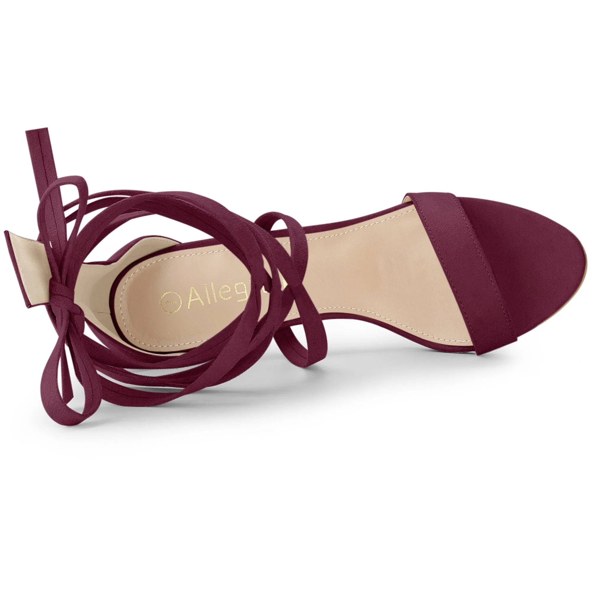 Open Toe Stiletto Heel Lace Up Ankle Strap Sandals