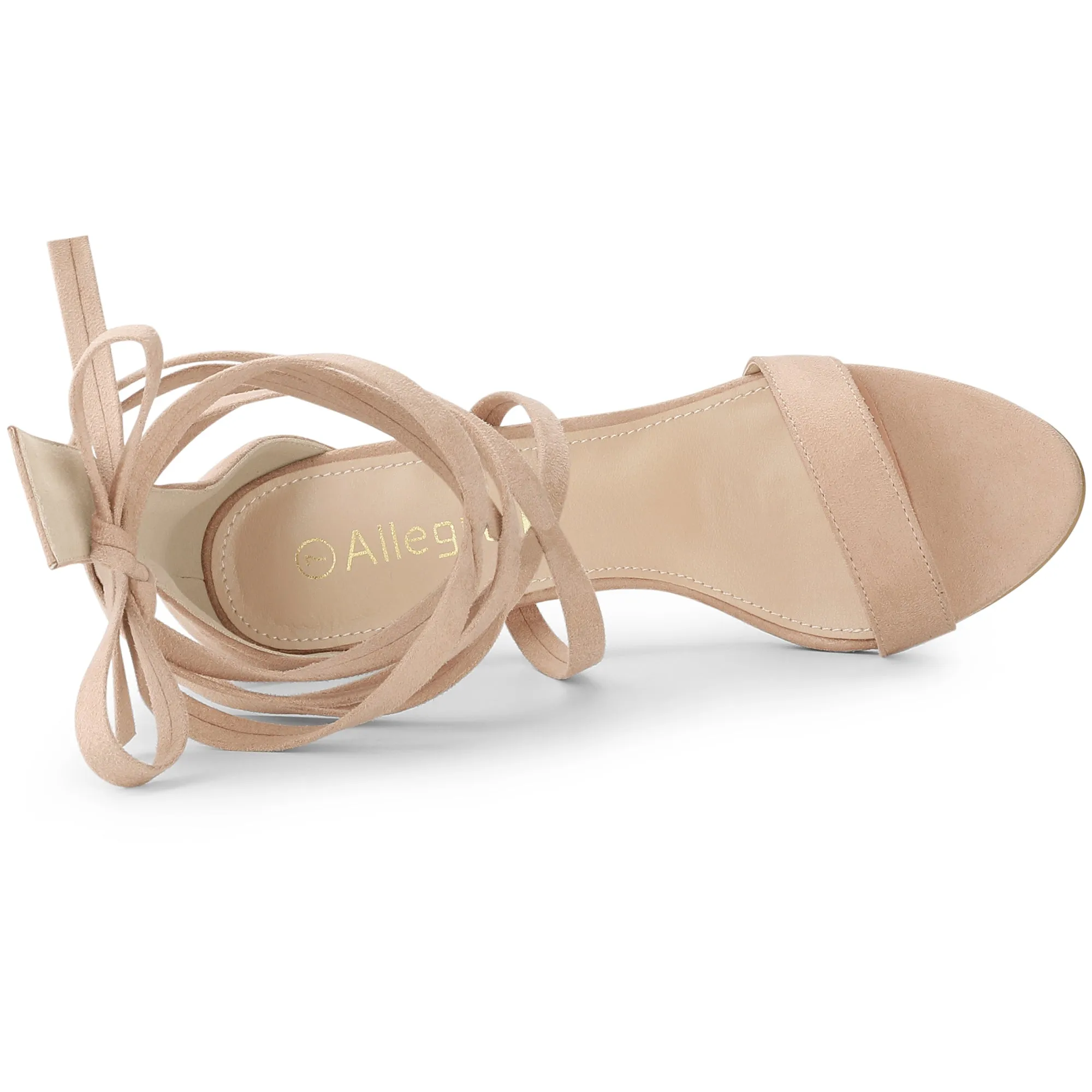 Open Toe Stiletto Heel Lace Up Ankle Strap Sandals