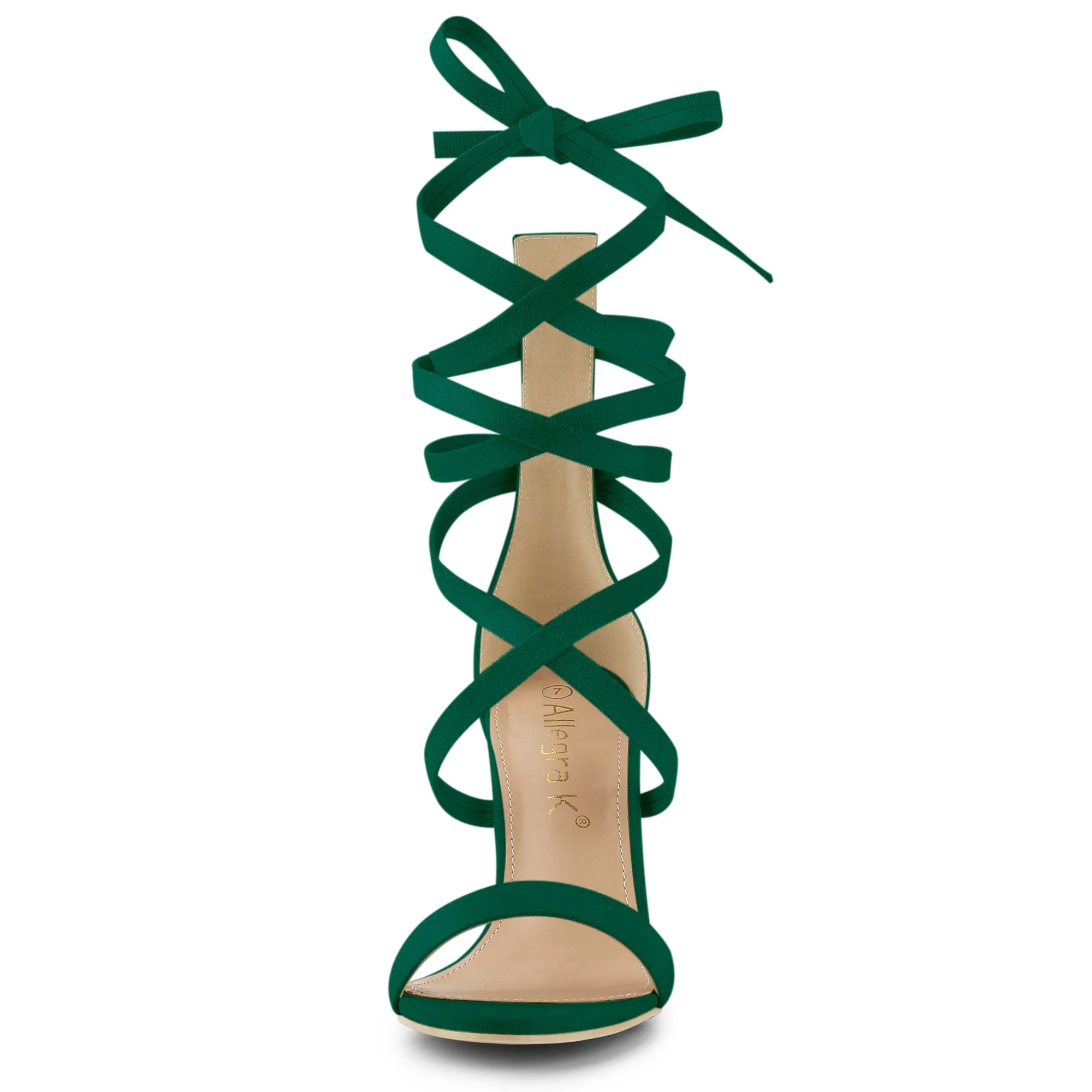 Open Toe Stiletto Heel Lace Up Ankle Strap Sandals