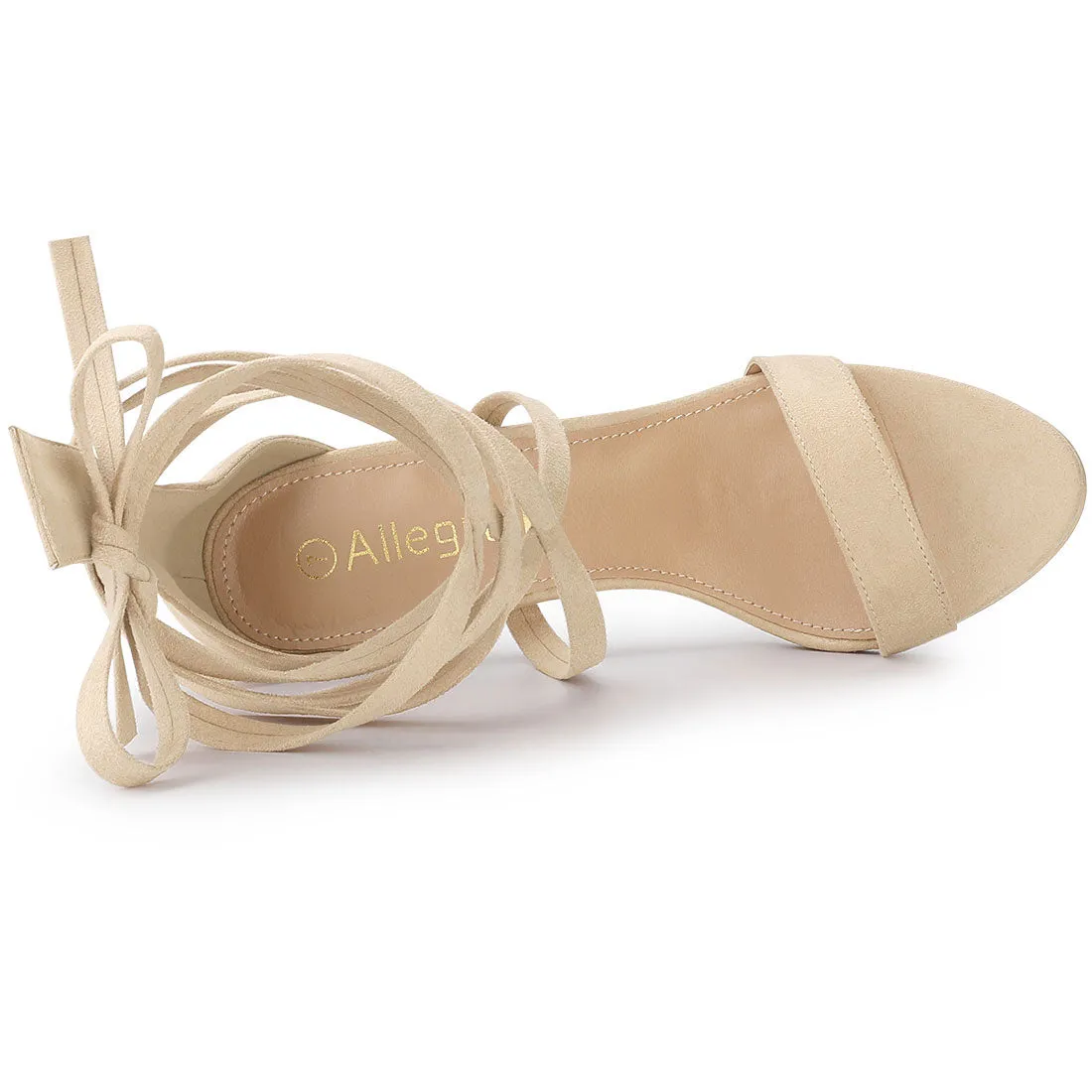 Open Toe Stiletto Heel Lace Up Ankle Strap Sandals