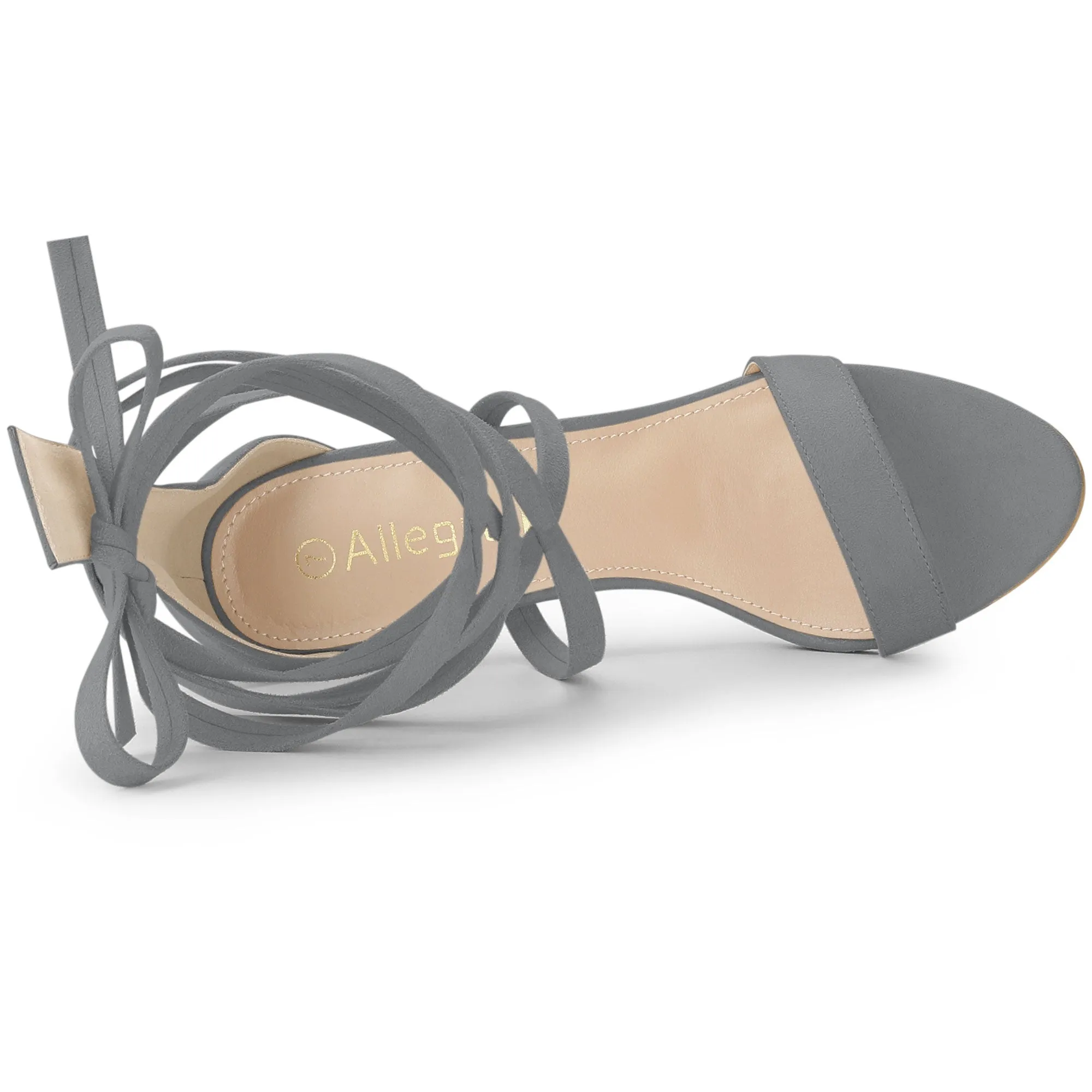 Open Toe Stiletto Heel Lace Up Ankle Strap Sandals