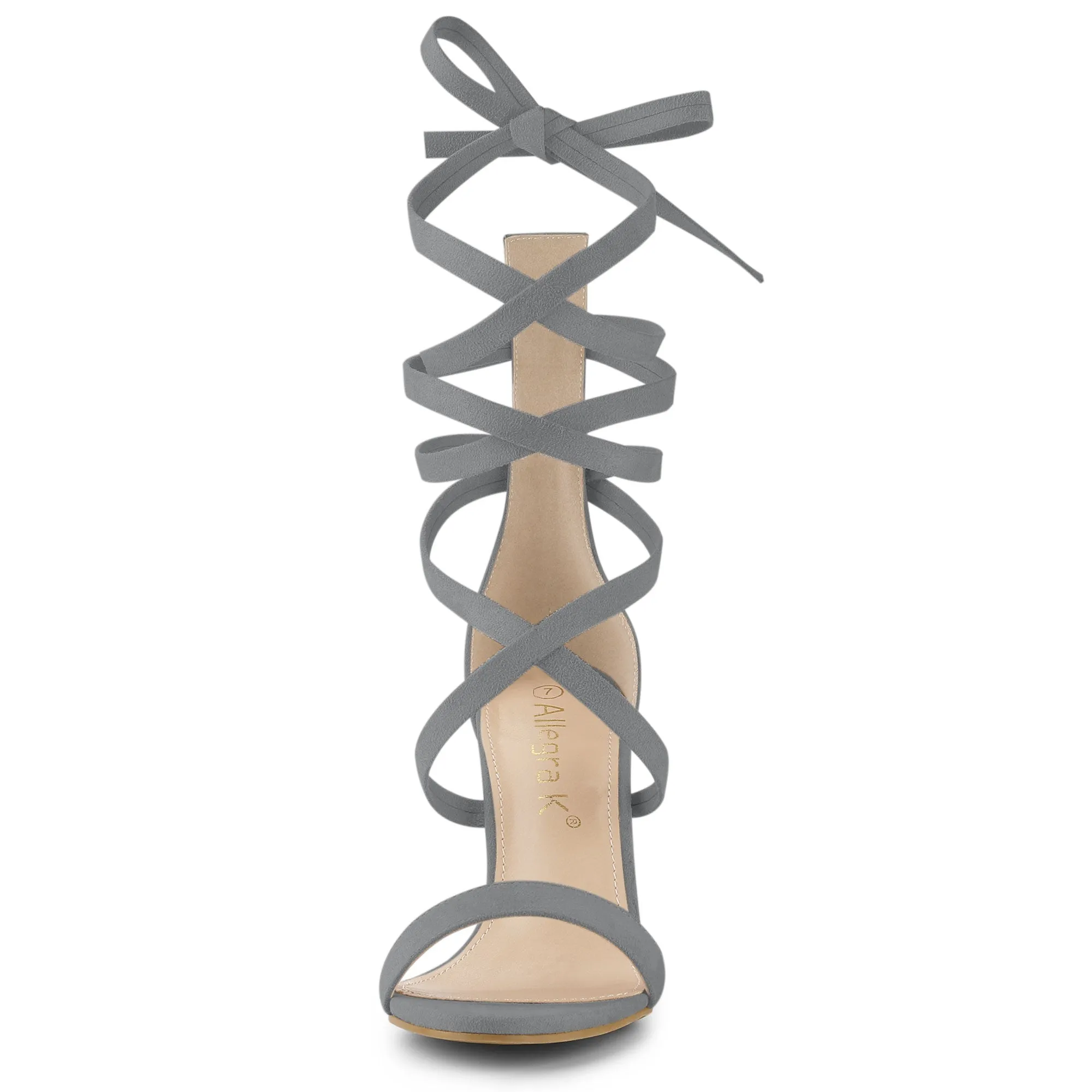 Open Toe Stiletto Heel Lace Up Ankle Strap Sandals