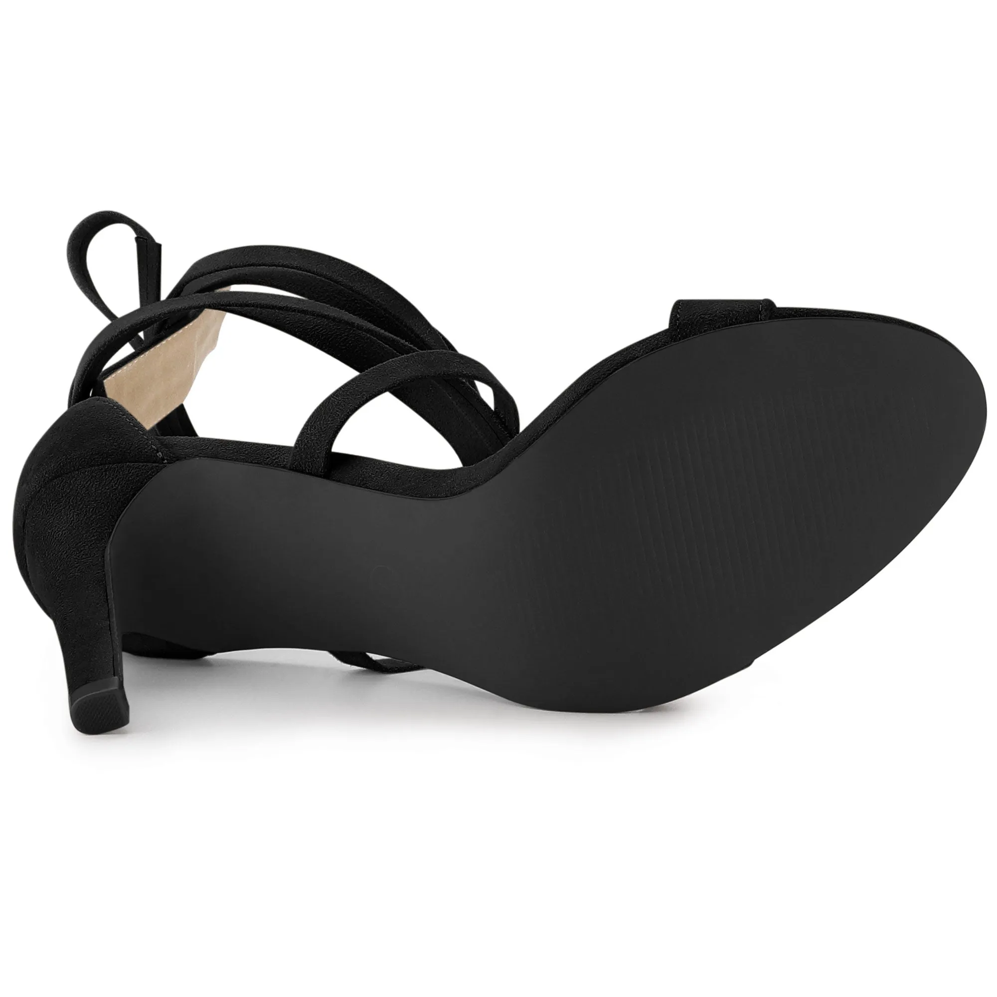 Open Toe Stiletto Heel Lace Up Ankle Strap Sandals