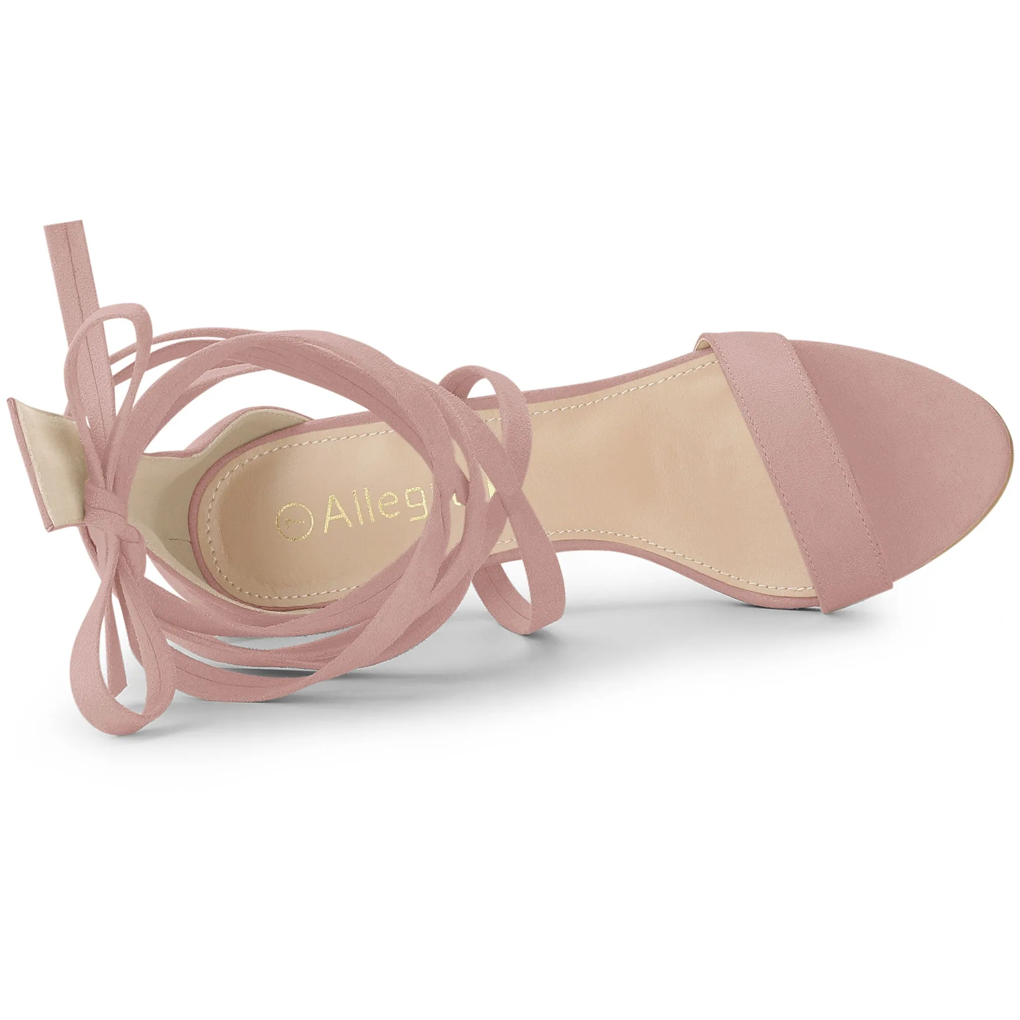 Open Toe Stiletto Heel Lace Up Ankle Strap Sandals