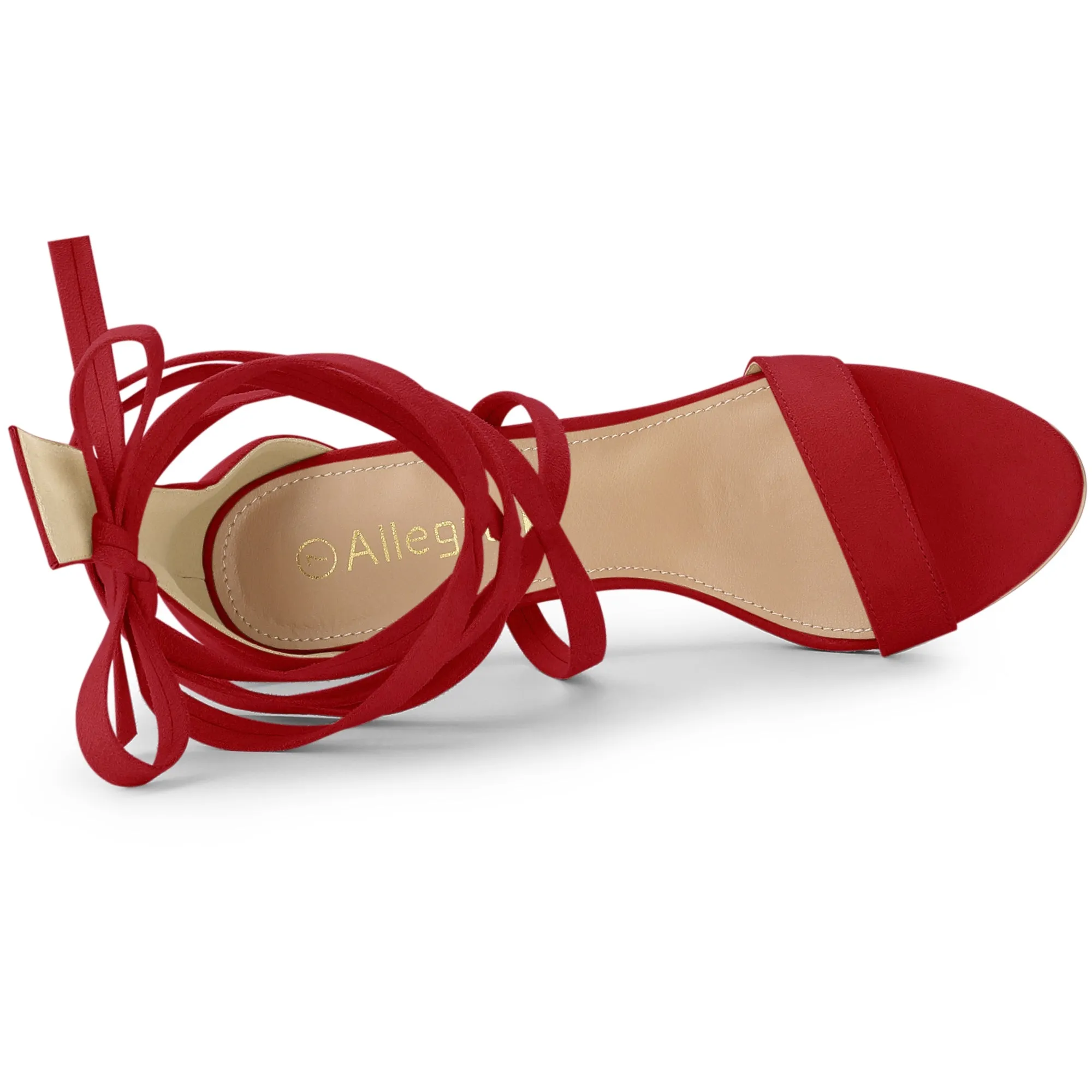 Open Toe Stiletto Heel Lace Up Ankle Strap Sandals
