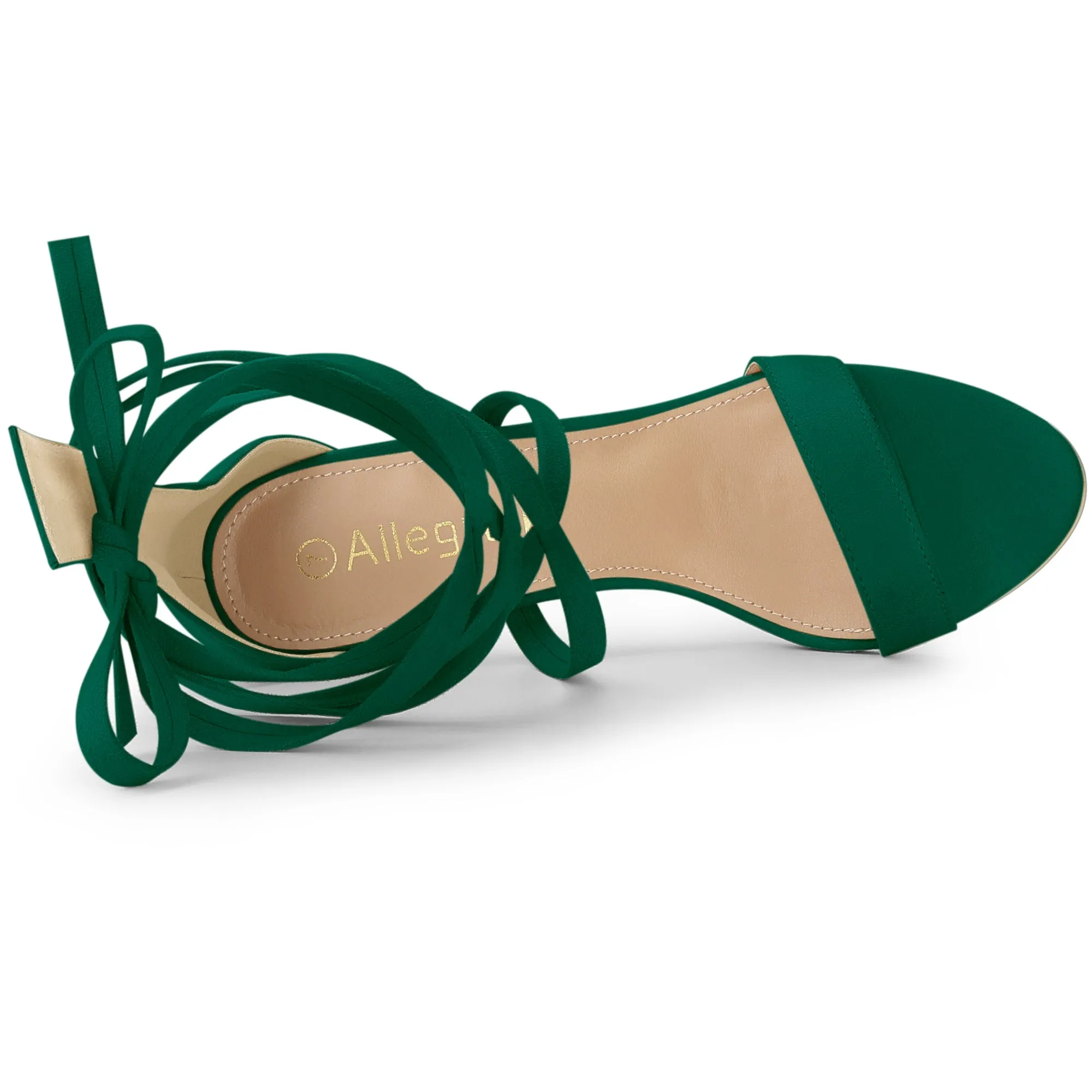 Open Toe Stiletto Heel Lace Up Ankle Strap Sandals