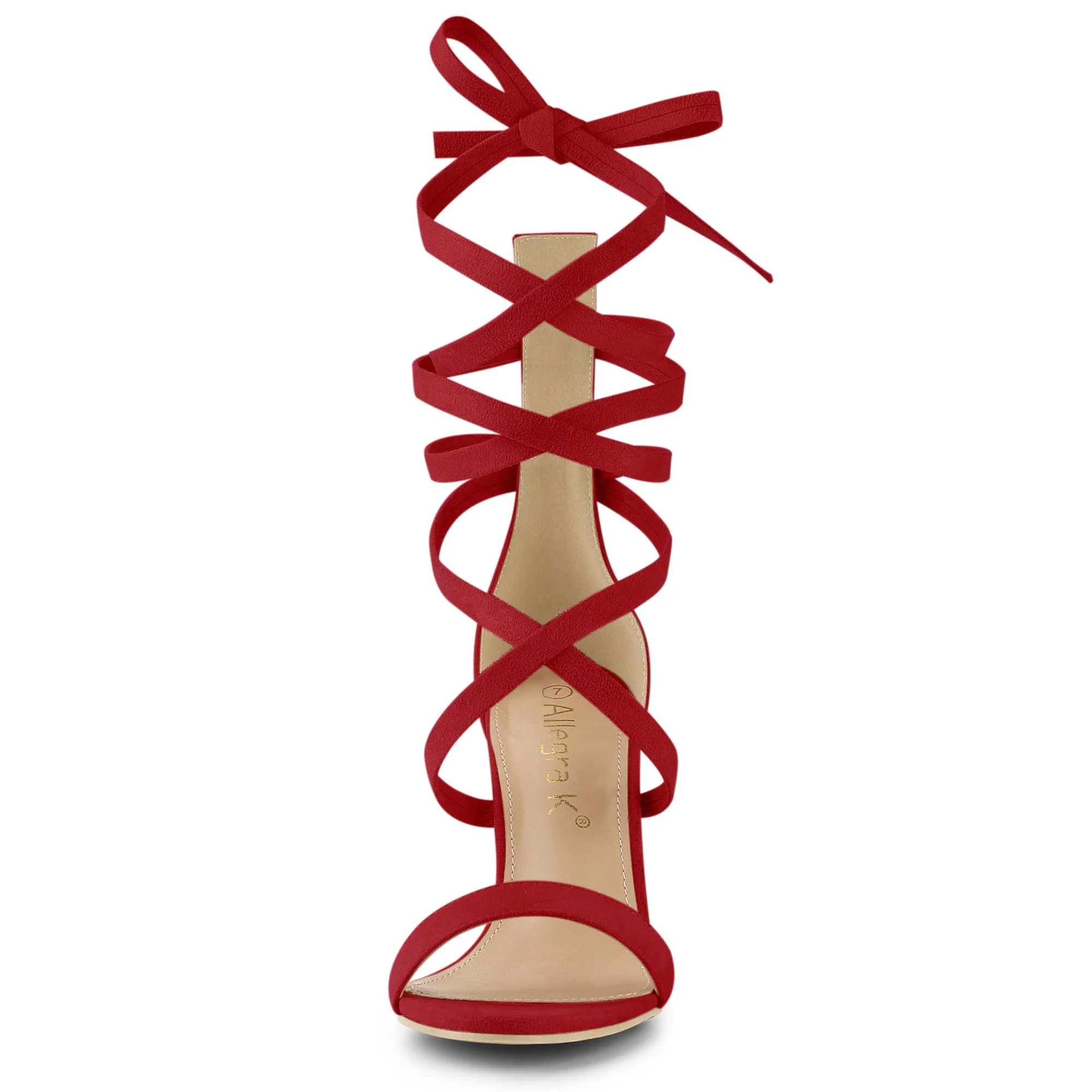 Open Toe Stiletto Heel Lace Up Ankle Strap Sandals
