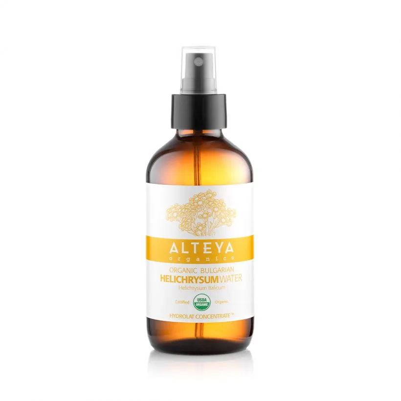 ORGANIC BULGARIAN HELICHRYSUM WATER 240 ML – AMBER GLASS BOTTLE