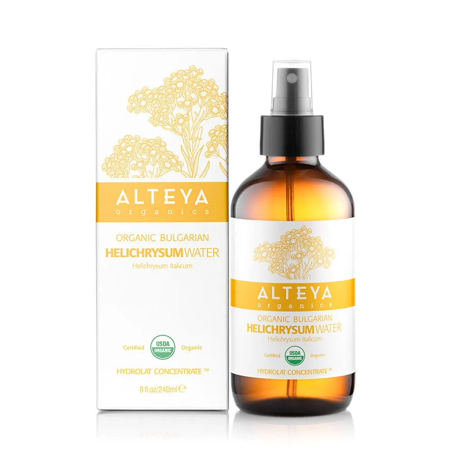 ORGANIC BULGARIAN HELICHRYSUM WATER 240 ML – AMBER GLASS BOTTLE