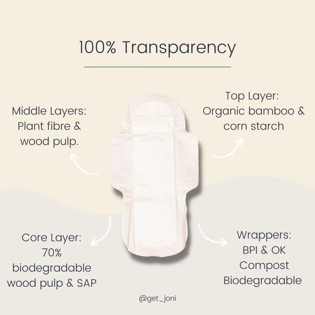 Organic Overnight Pads by Joni | 8 pads