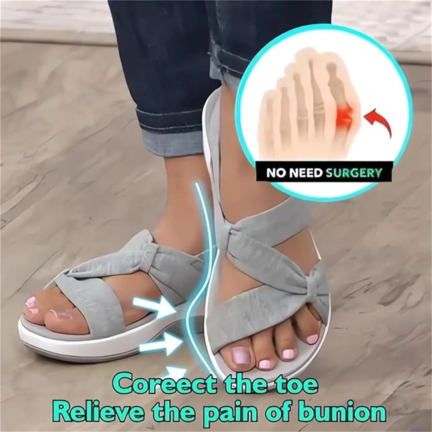 Orthopedic Sandals For Women Dressy Casual Flatform Platform Wedge Sandals Ankle Strap Summer Comfort Walking Shoes