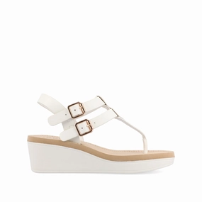 Breathable straps Stylish Sandals BIANCA WEDGE HEELED SANDALS IN VEGAN LEATHER