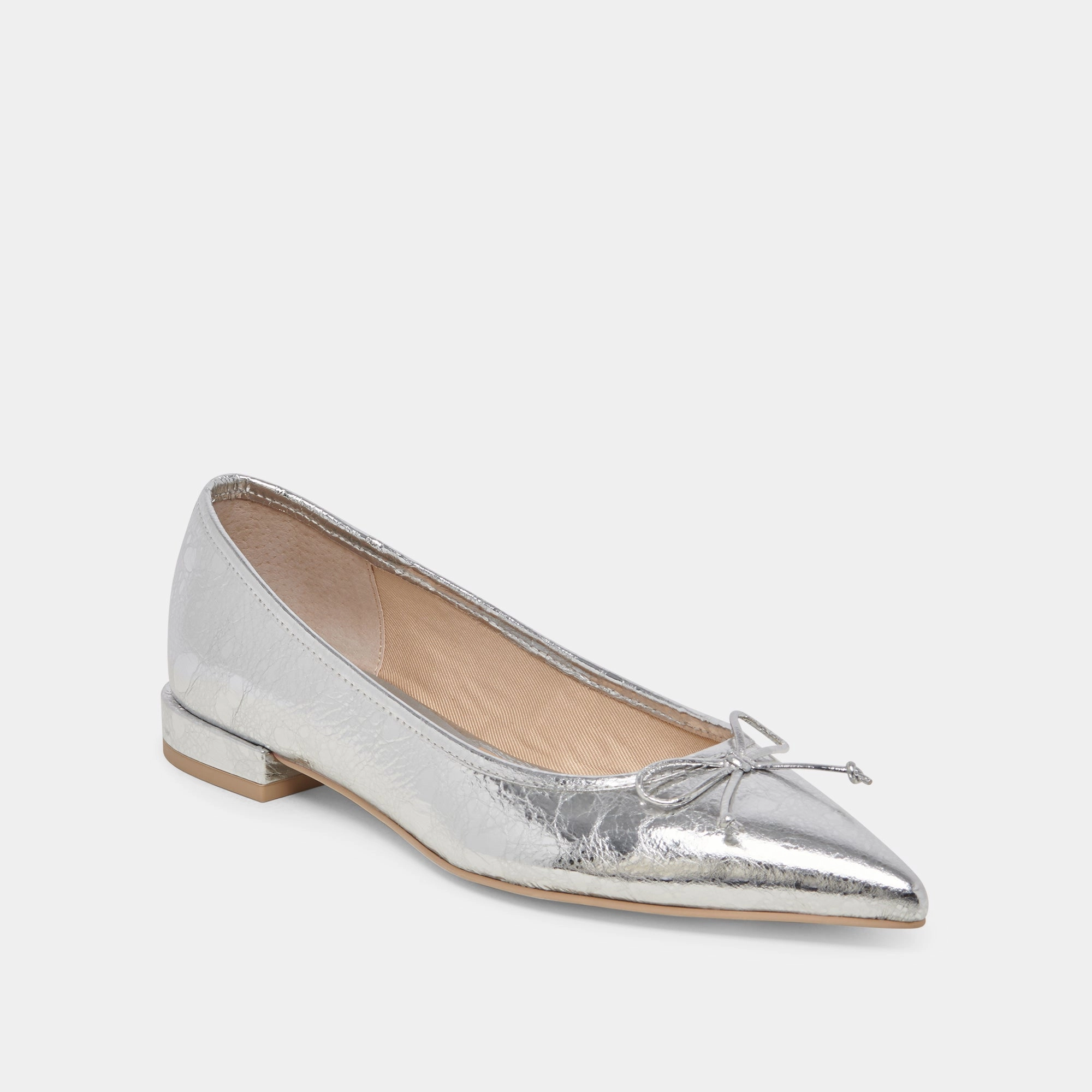 PALANI BALLET FLATS SILVER DISTRESSED LEATHER - re:vita Deck Glow Peace Glow