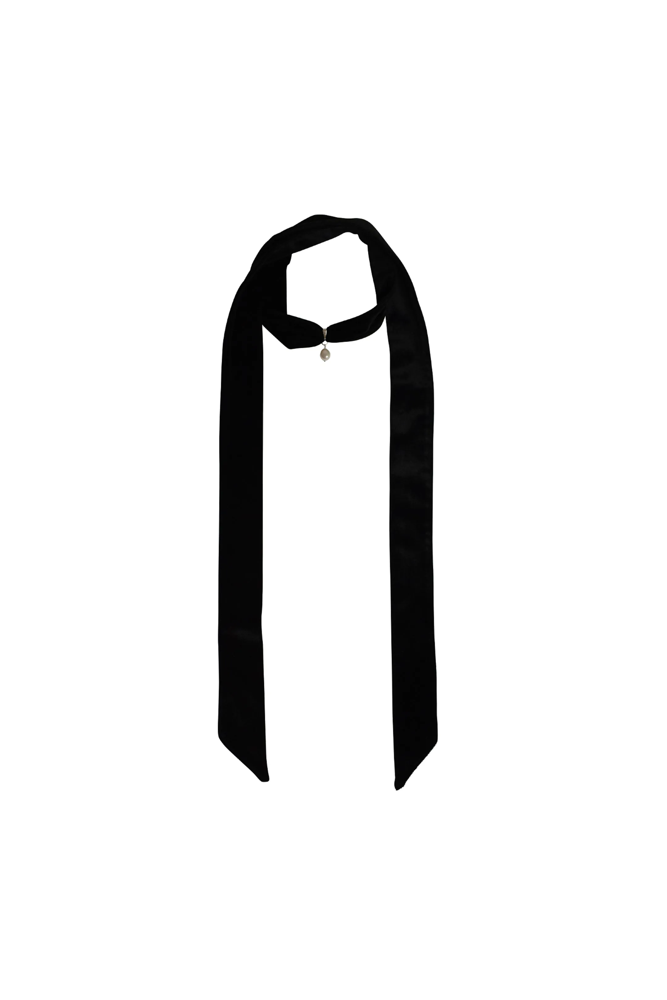 Pearl & Velvet 'Venus' Skinny Scarf Black