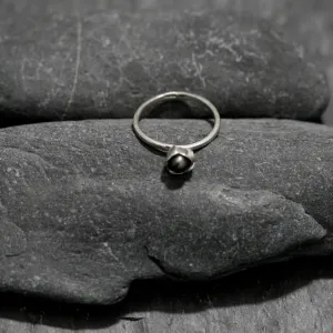 Pearl And Bud Ring - Silver Botanical Jewellery