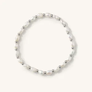 Percy Pearl Bracelet Silver