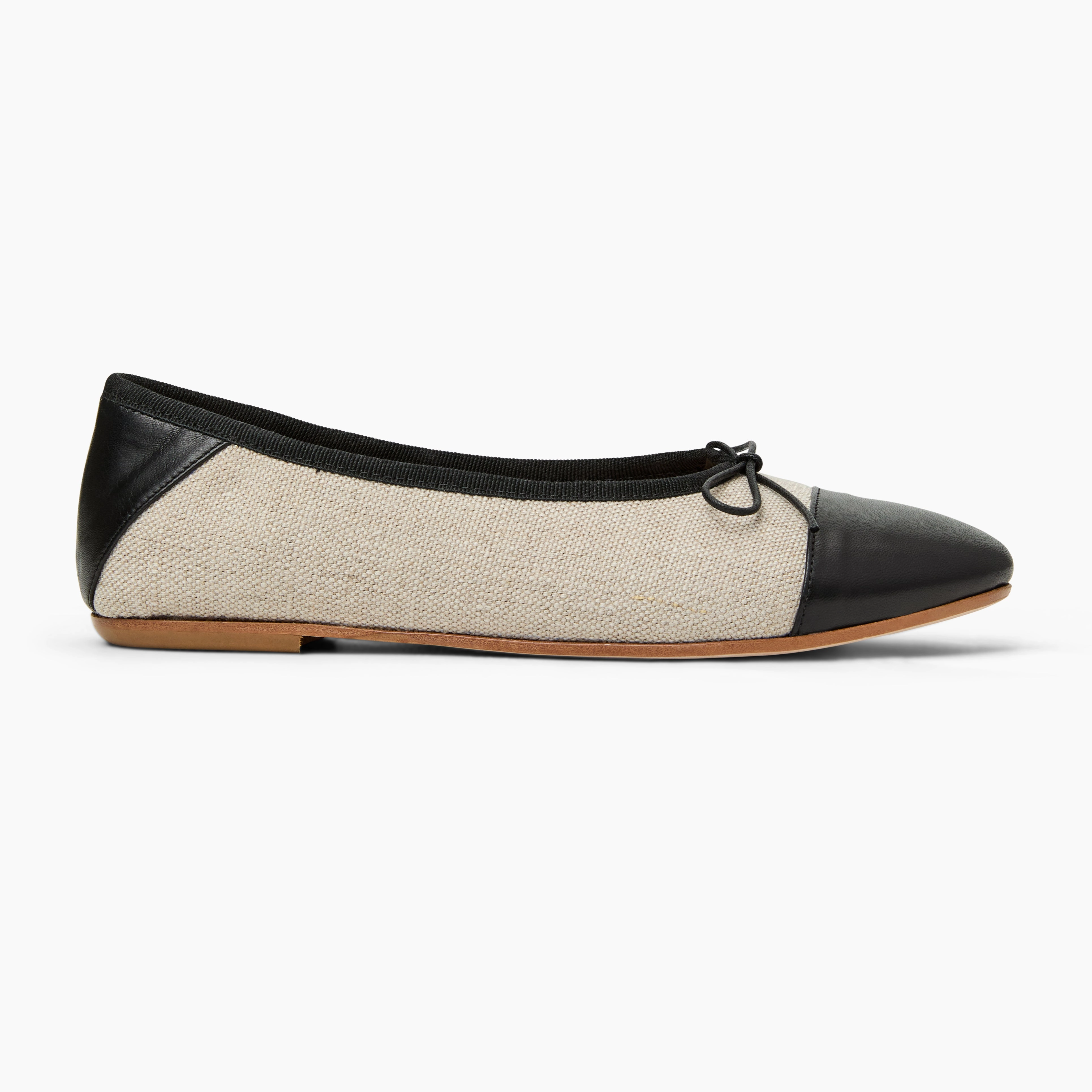 Carlotta Italian Leather Cap Toe Ballet Flat Cozy Walking Flats Drink Glow