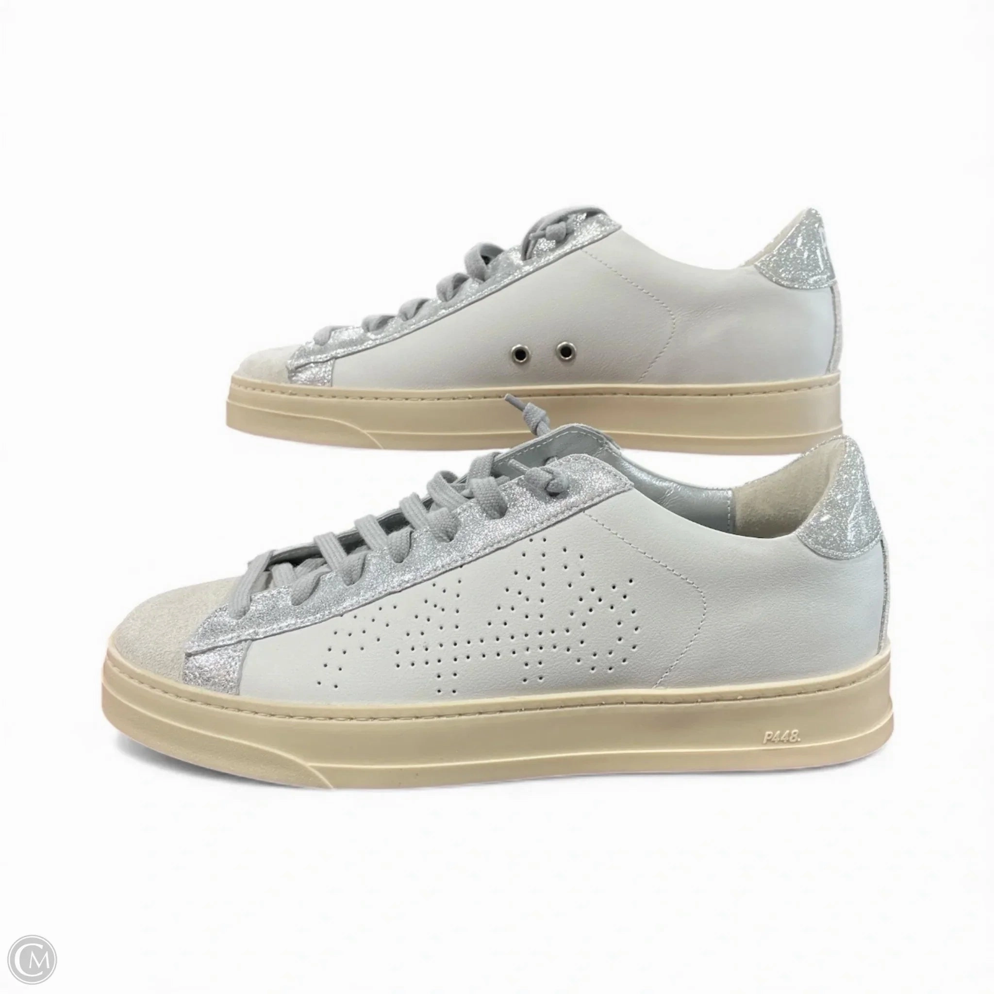 Shoes Sneakers By P448 In Silver & White, Size: 9 Temperature control