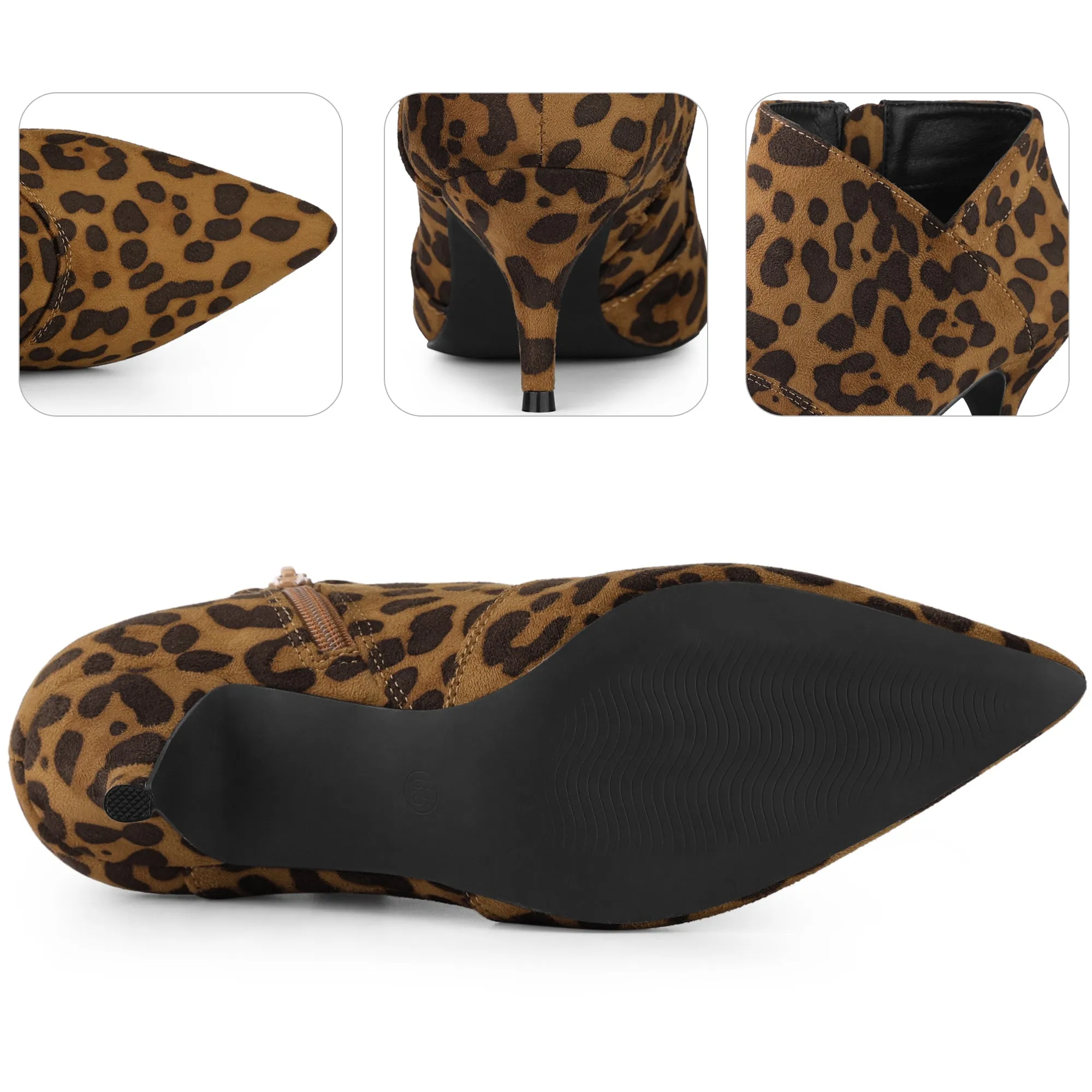 Perphy Pointed Toe Cutout Kitten Heels Ankle Boots for Women