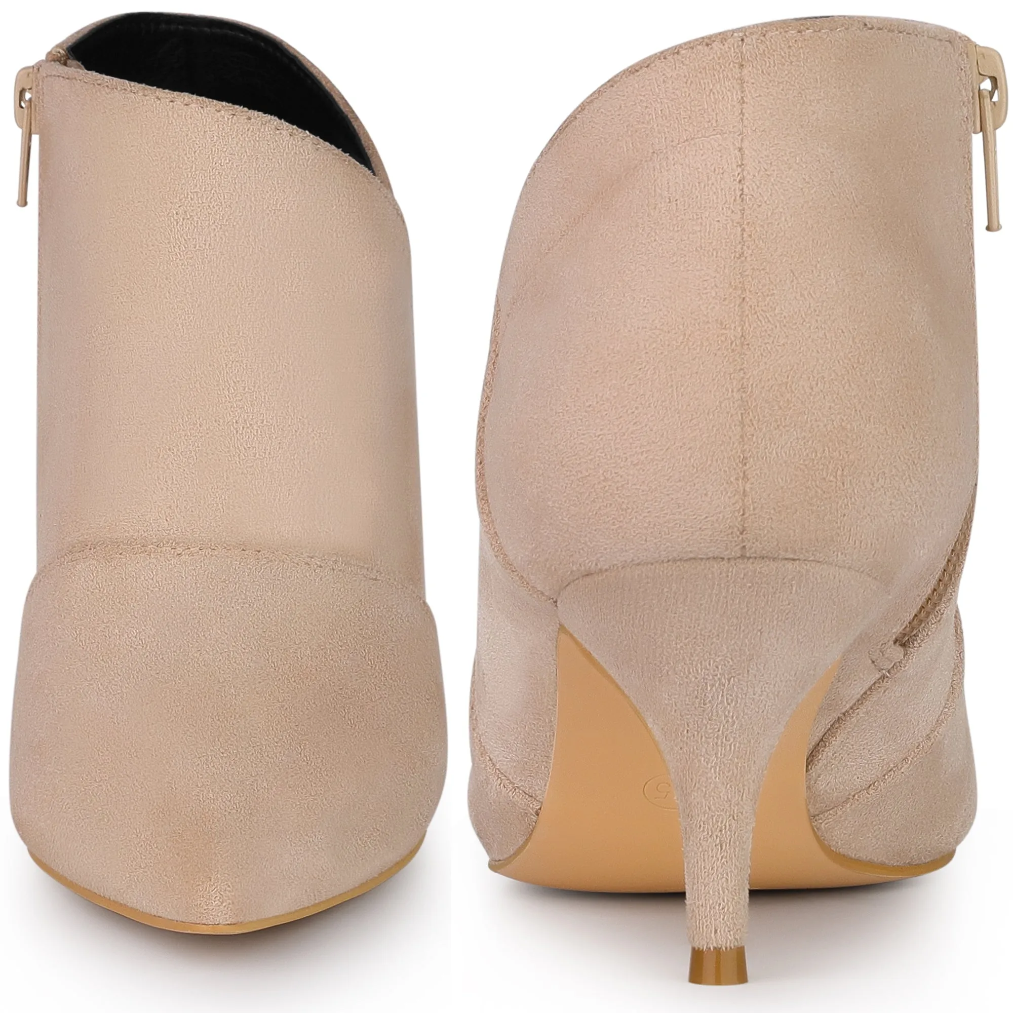Perphy Pointed Toe Cutout Kitten Heels Ankle Boots for Women