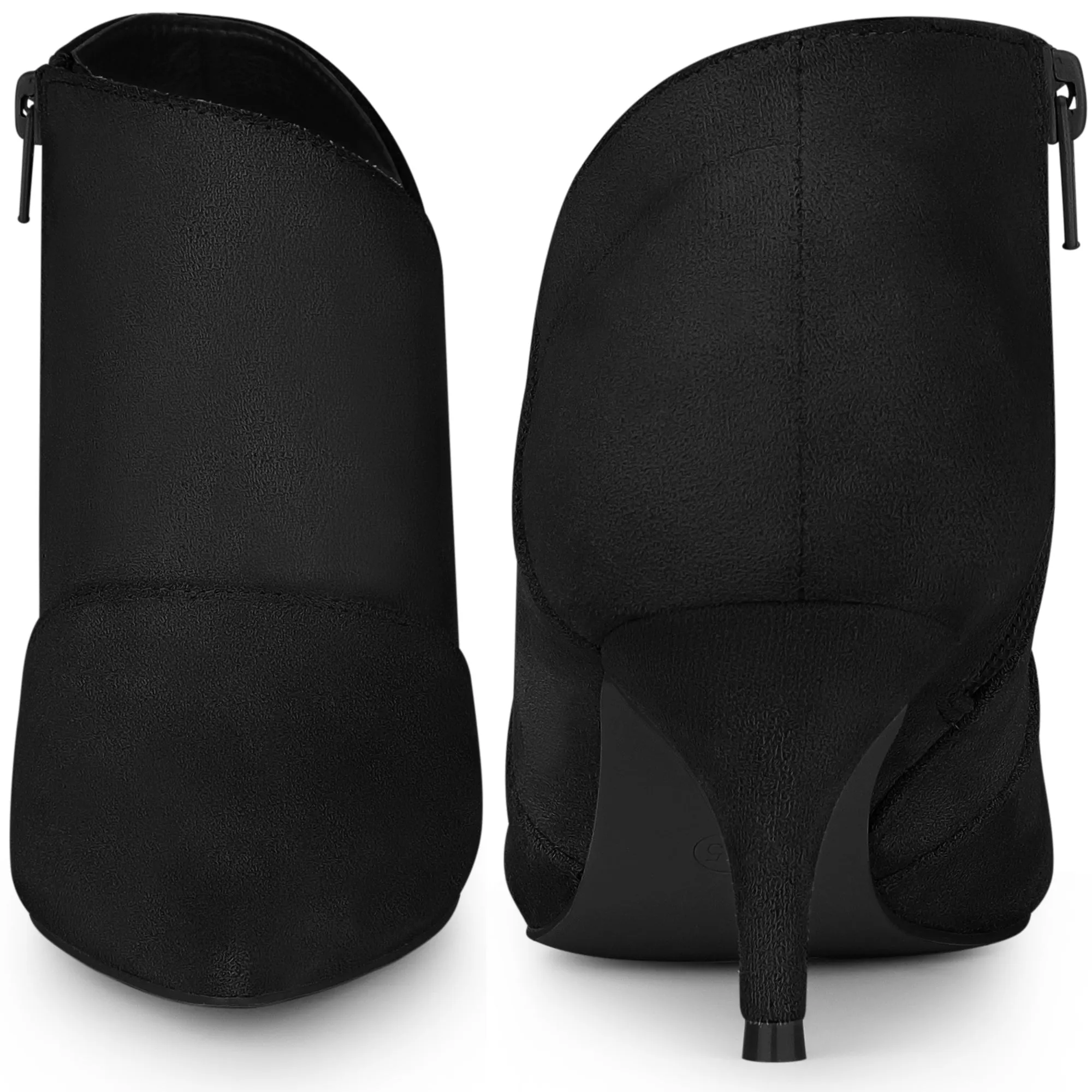 Perphy Pointed Toe Cutout Kitten Heels Ankle Boots for Women