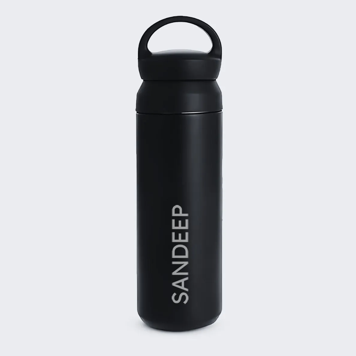 Personalized Insulated Water Bottle - Black Stainless Steel Thermos Bottle 500ml