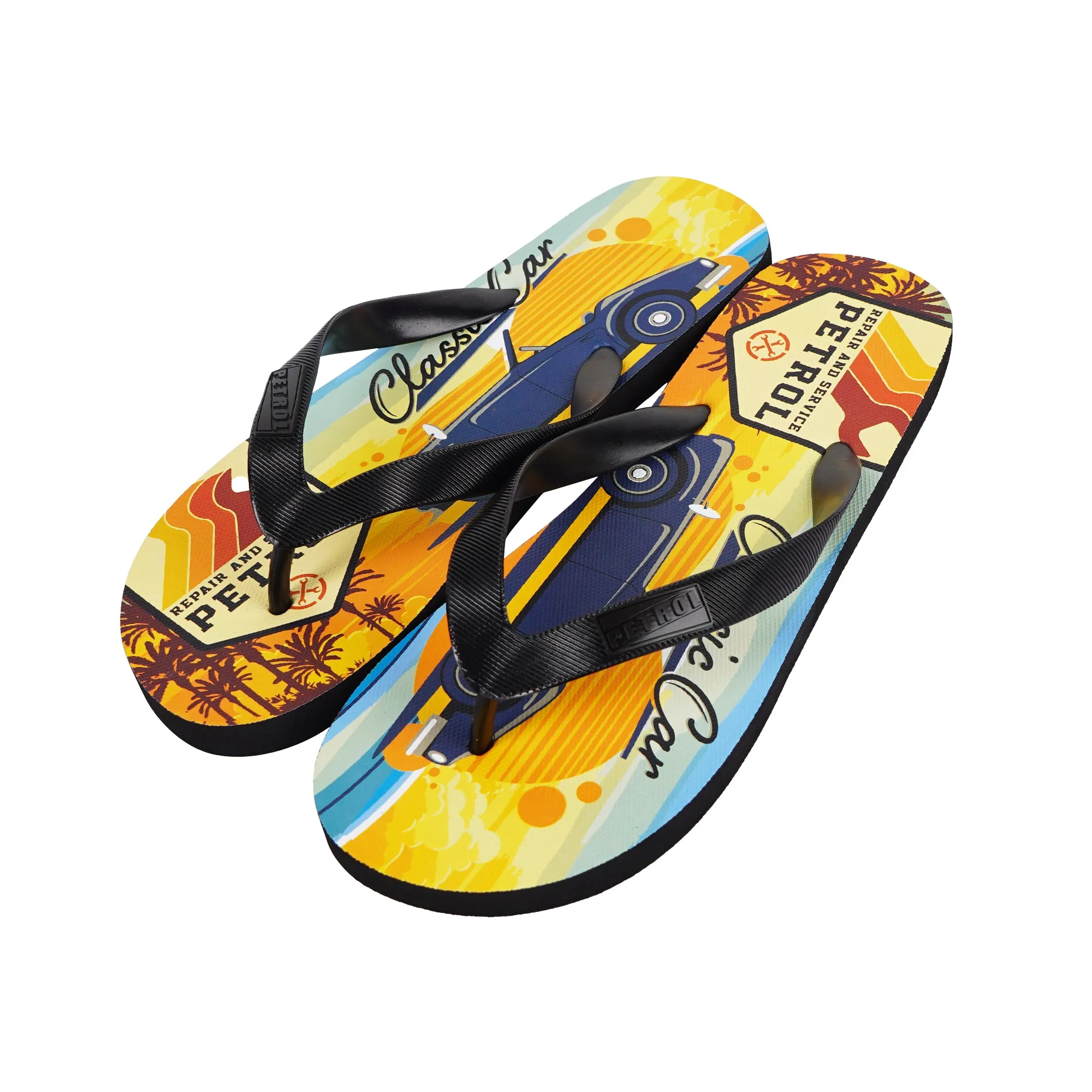 Petrol Men's Basic Accessories Printed Slipper 161540 (Yellow/Blue)