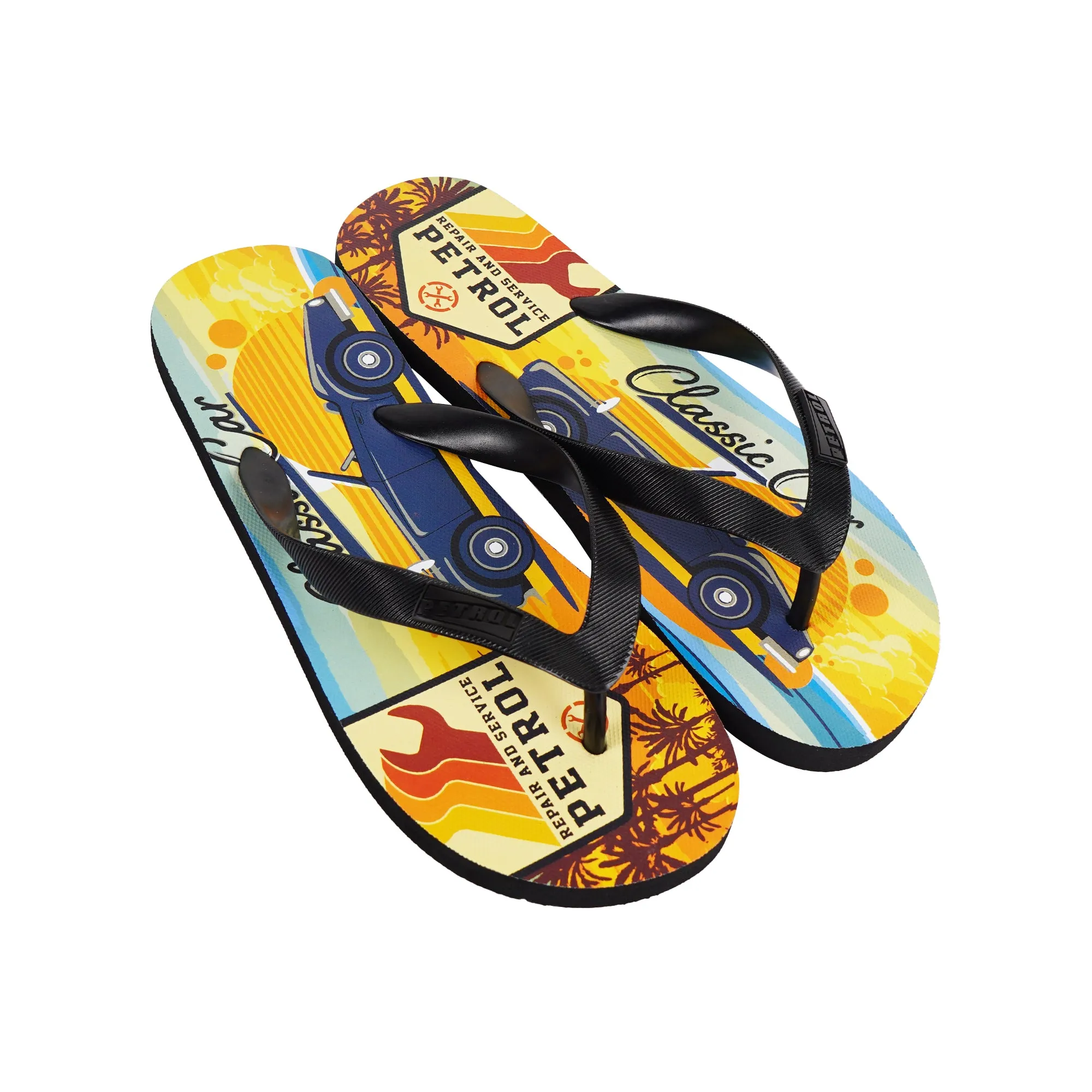 Petrol Men's Basic Accessories Printed Slipper 161540 (Yellow/Blue)
