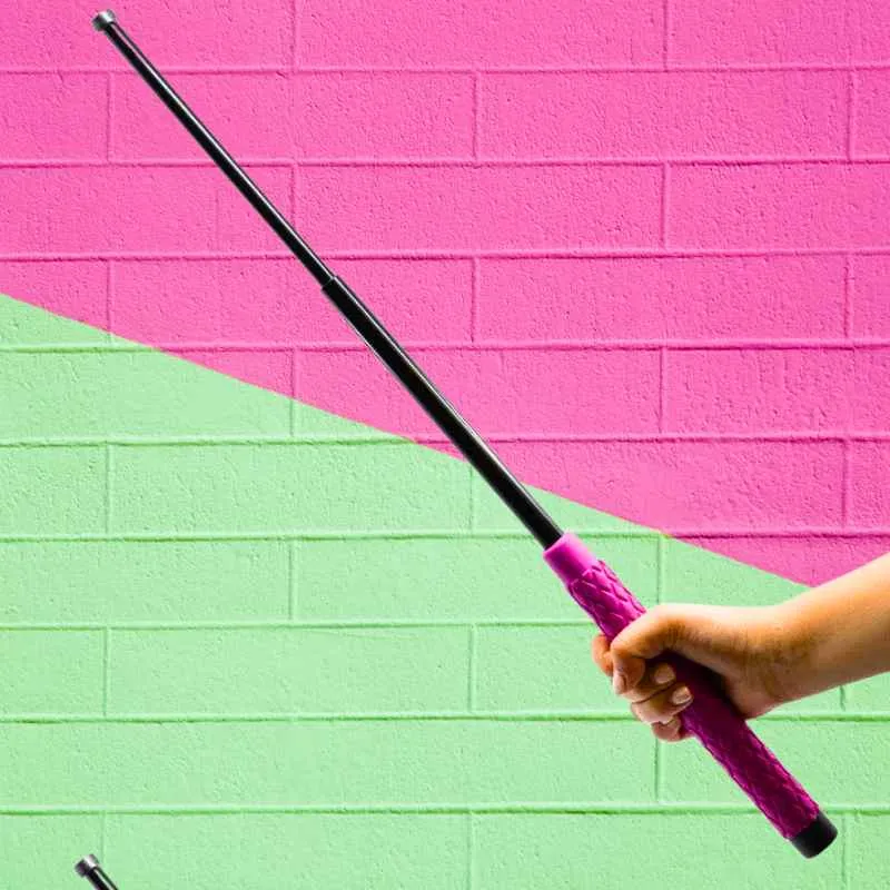 Pink Expandable Steel Self-Defense Baton