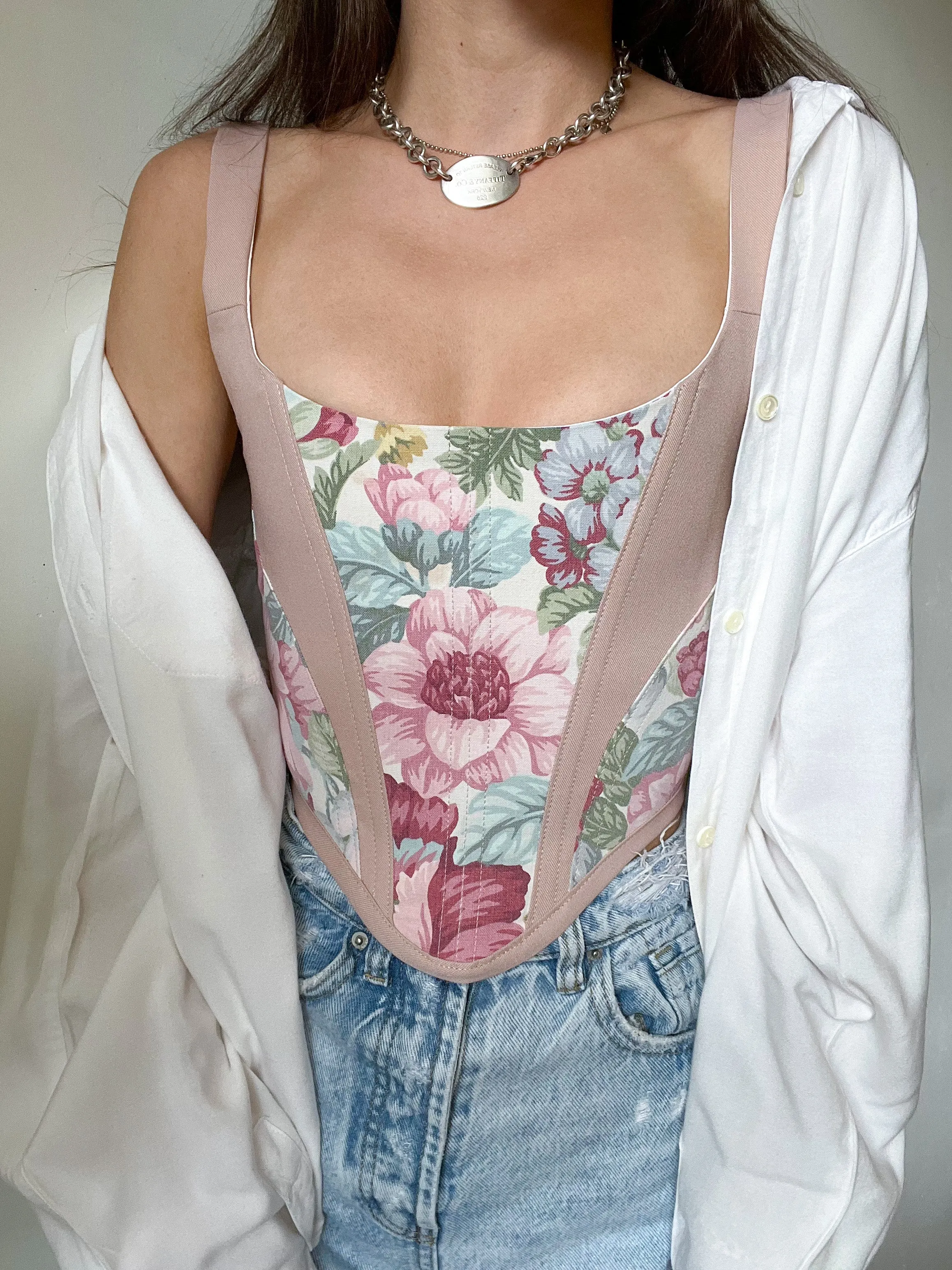 Pink Floral Corset