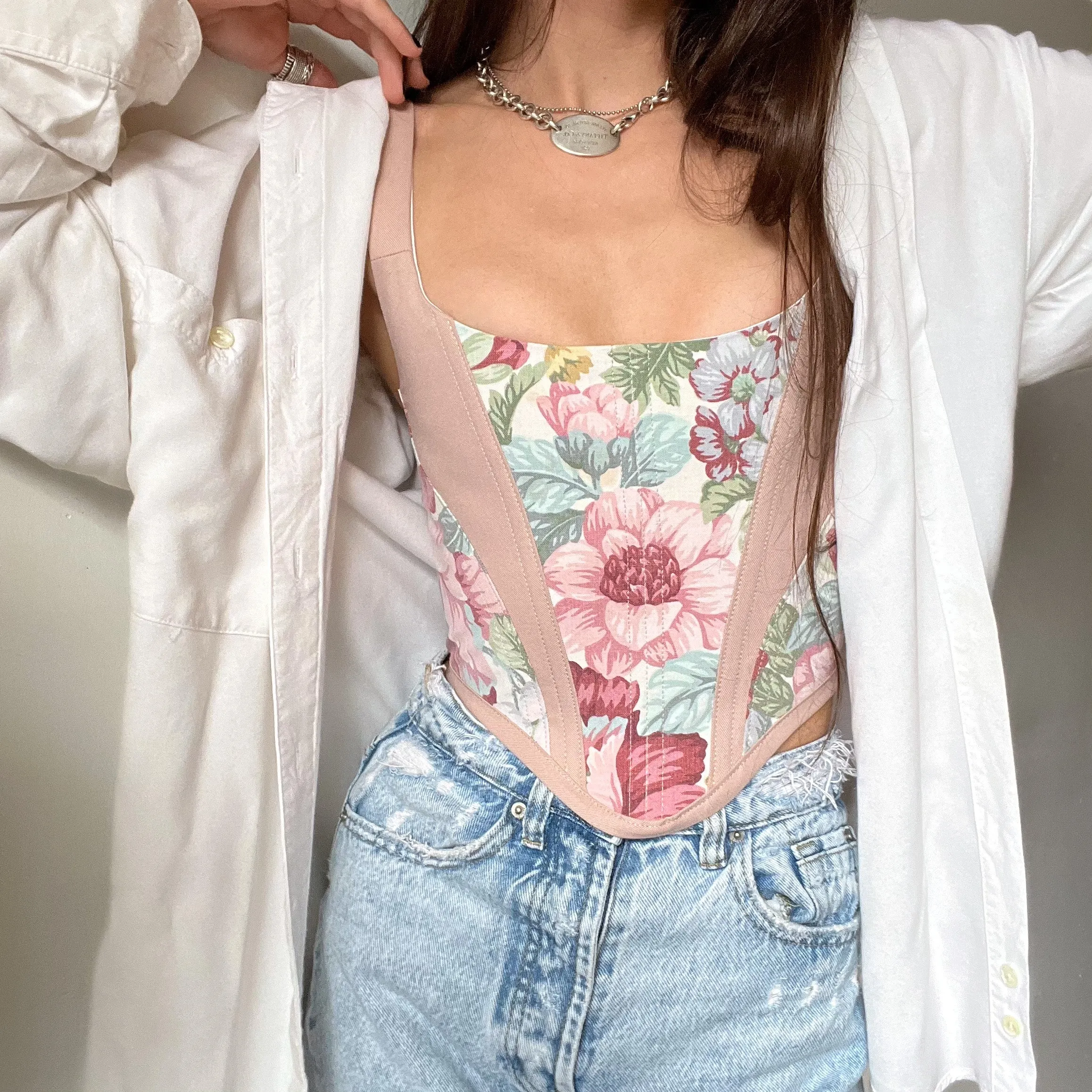 Pink Floral Corset