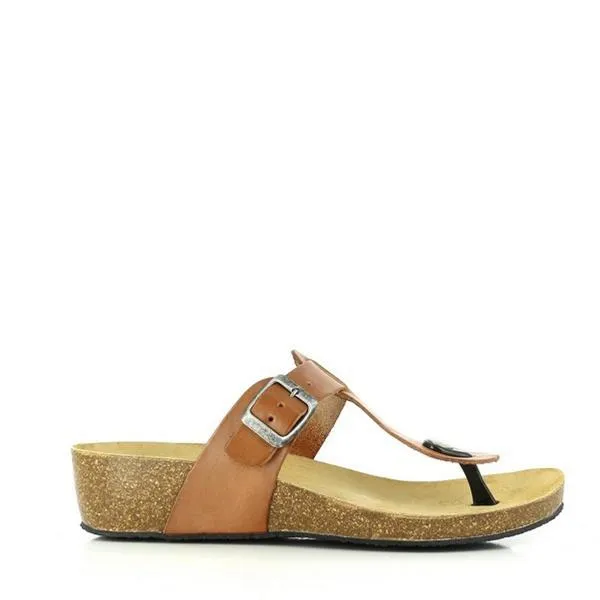 Plakton 241665 Brown Thong Wedges