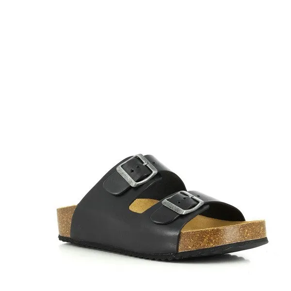 Plakton 340010 Black Two Strap Sandals