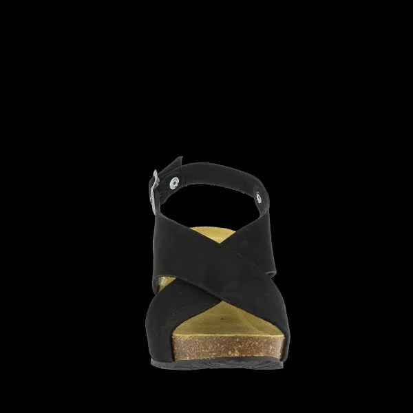 Plakton 885902 Black Women's Wedge Sandals