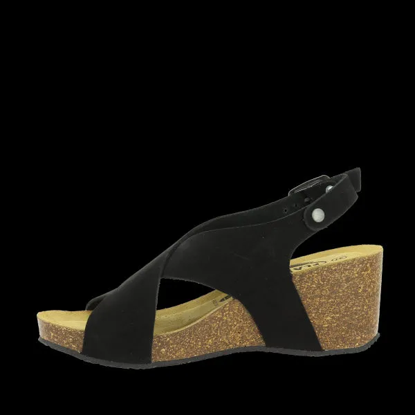 Plakton 885902 Black Women's Wedge Sandals
