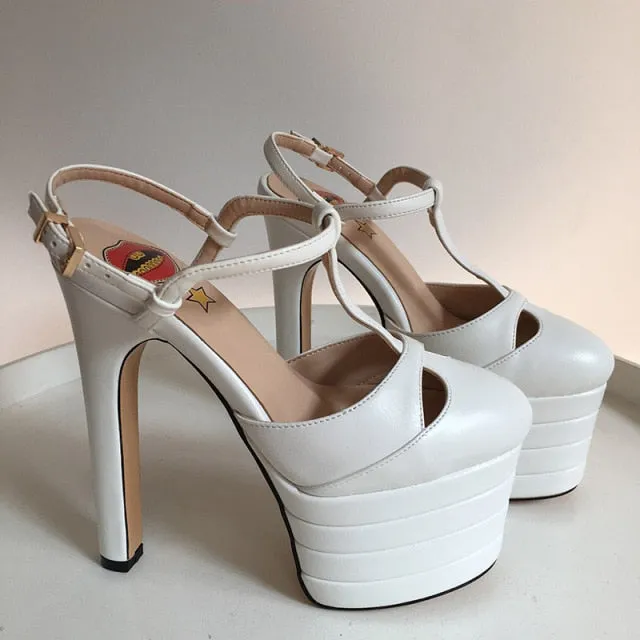 Platform T Strap Pump Heels