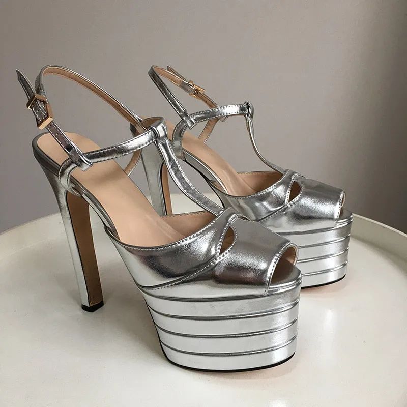 Platform T Strap Pump Heels