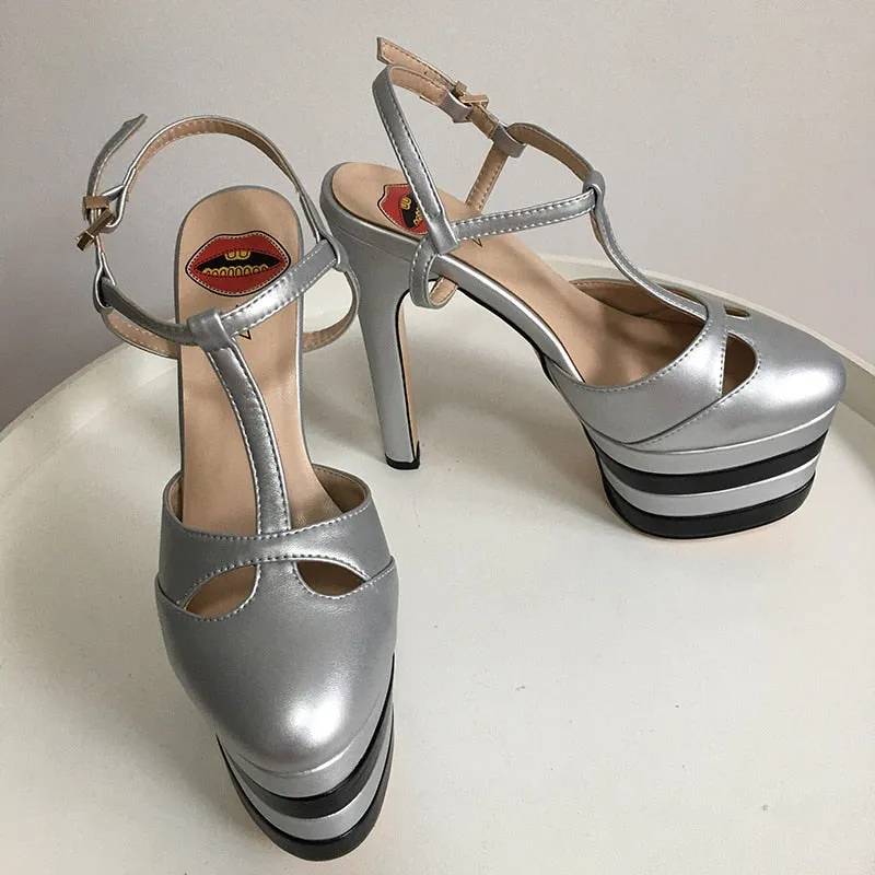 Platform T Strap Pump Heels