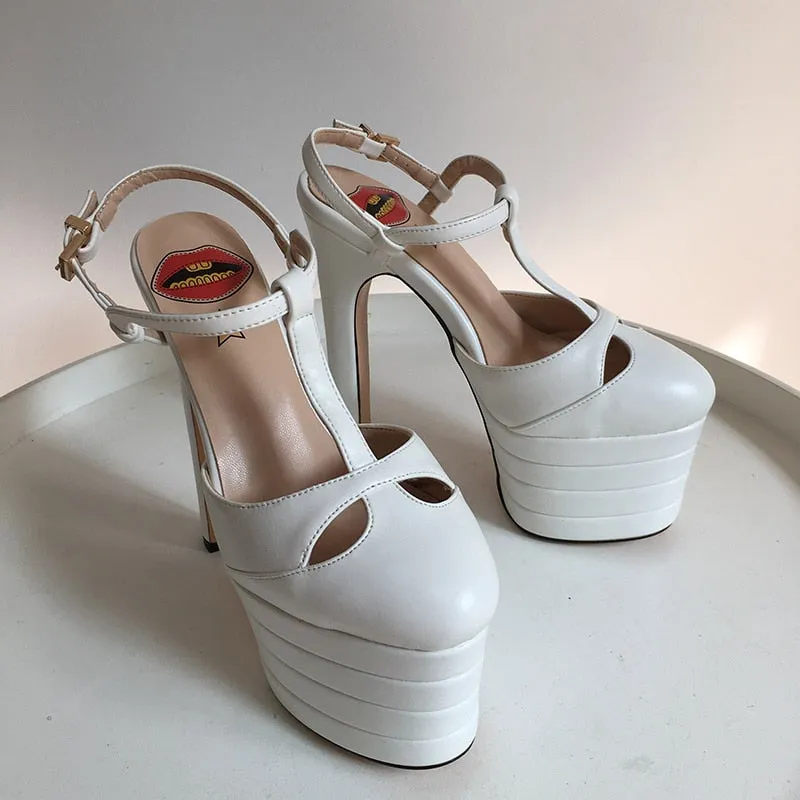 Platform T Strap Pump Heels