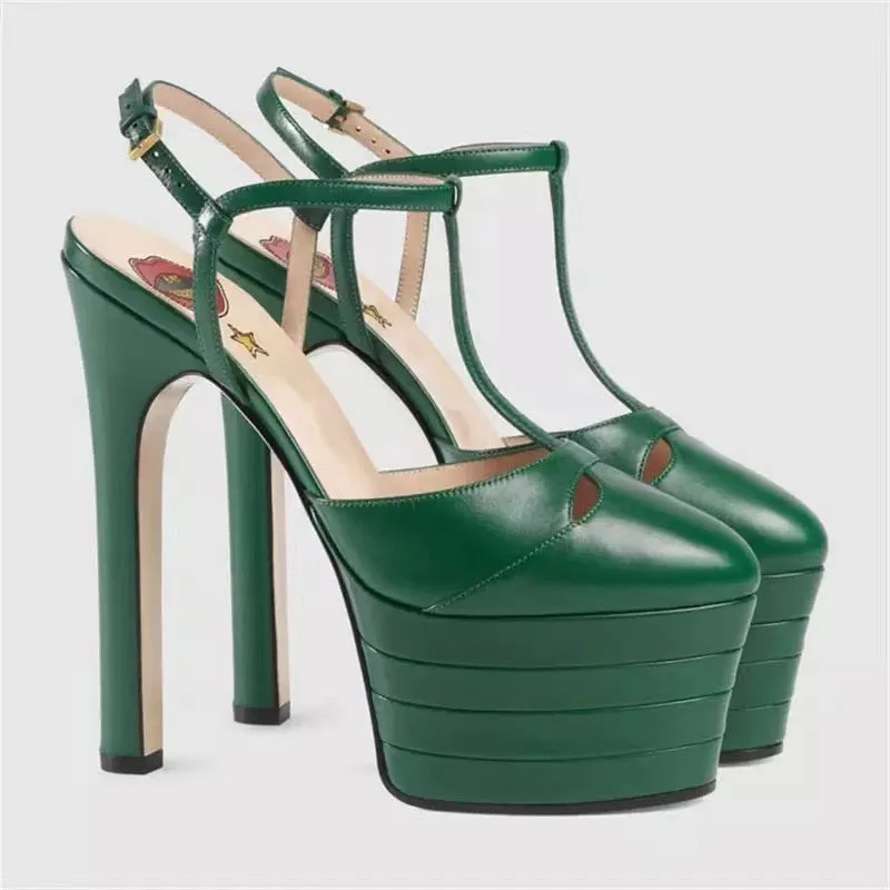 Platform T Strap Pump Heels