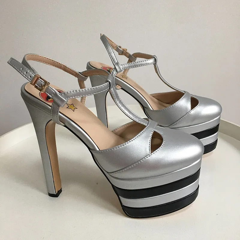 Platform T Strap Pump Heels