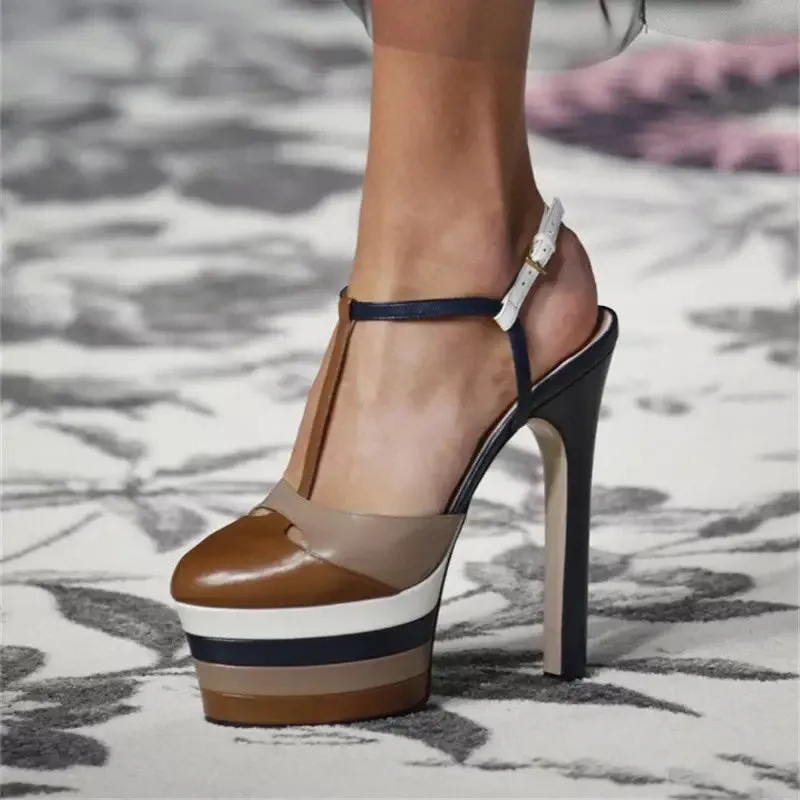 Platform T Strap Pump Heels