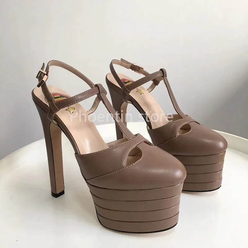 Platform T Strap Pump Heels