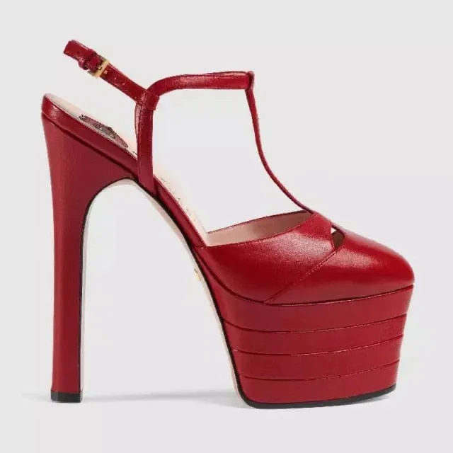 Platform T Strap Pump Heels