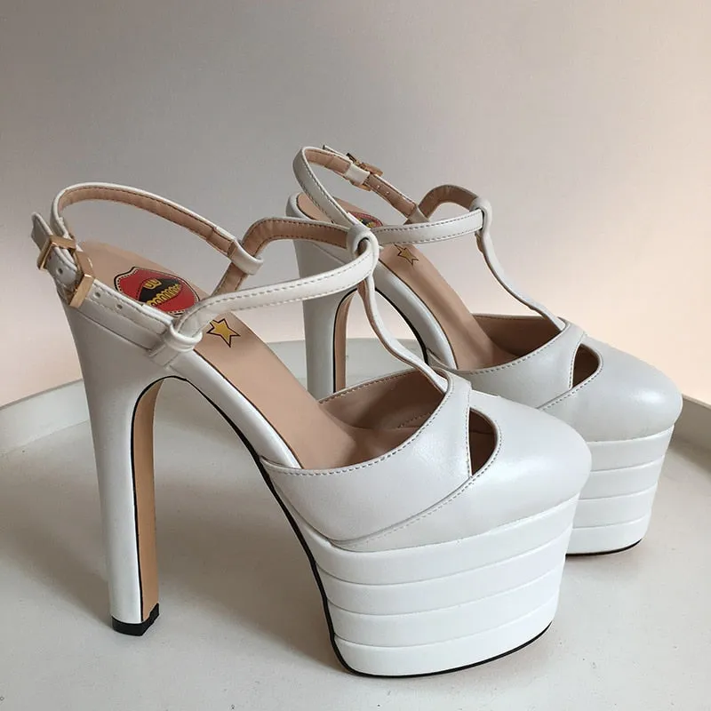Platform T Strap Pump Heels