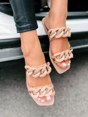 Playing Along Double Strap Jelly Sandals (Blush Matte)