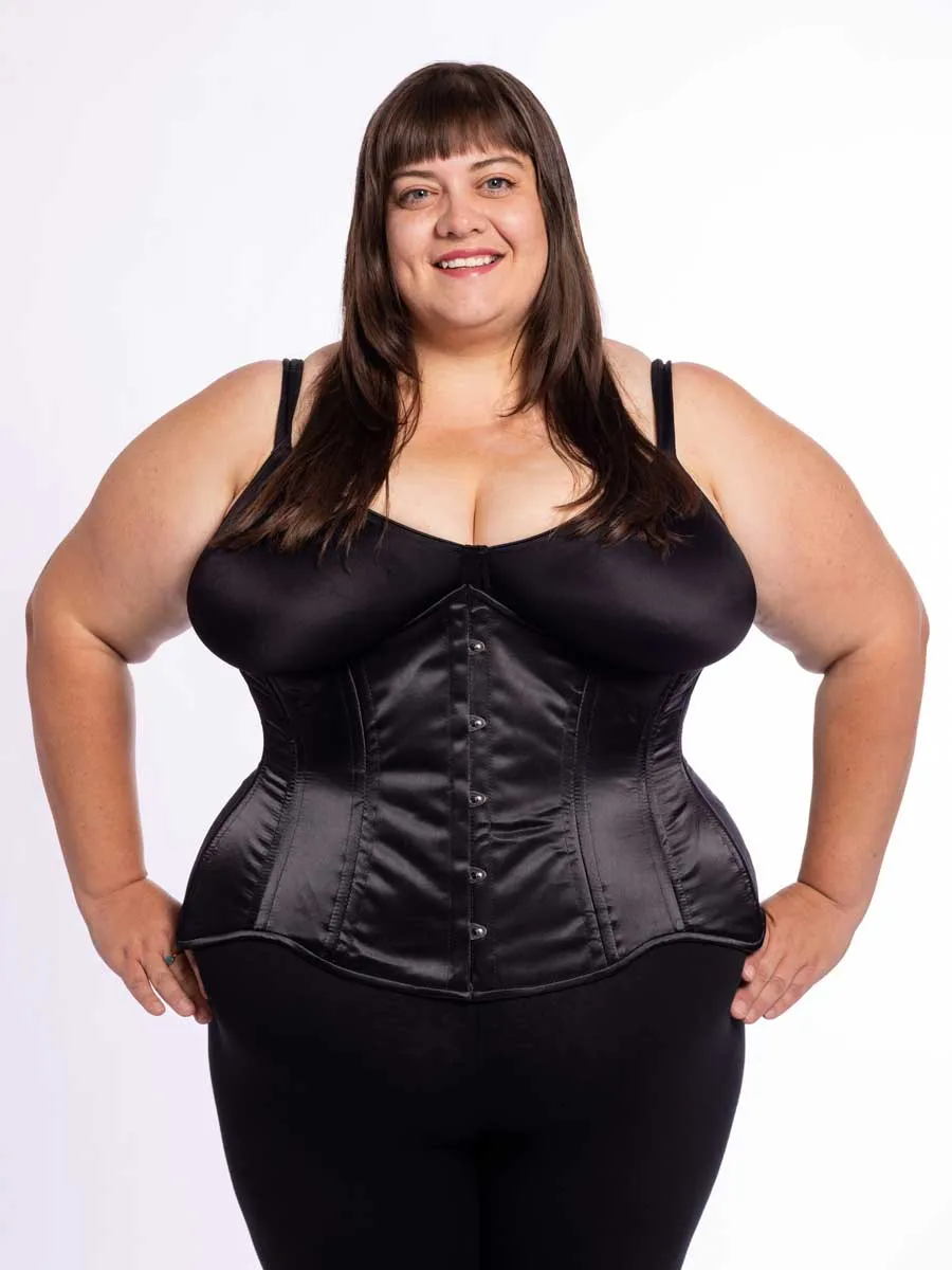 Plus Size Satin Hourglass Curve Longline Underbust Corset : CS-426